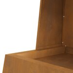 brasero vidaXL avec rangement pour bûches 60x35x100 cm en acier Weathering