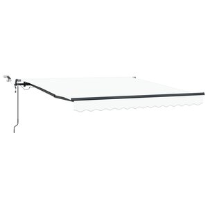 Auvent Rétractable Automatique vidaXL avec LED Blanc 300x250 cm