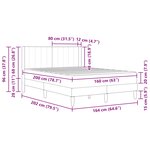 vidaXL Cadre de lit avec matelas Bleu 160 x 200 cm Velours