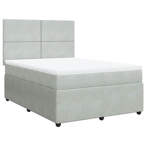 vidaXL Sommier à lattes de lit et matelas Gris clair 140x200cm Velours