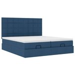 VidaXL Cadre de lit ottoman avec matelas bleu 180x200 cm tissu