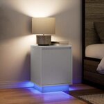 VidaXL Tables de chevet avec lumières LED 2 Pièces blanc 38x34x50 cm