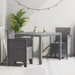 vidaXL Ensemble de salle à manger jardin 3 pièces gris clair en poly rotin