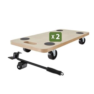 Pack and Move - Kit levier soulève Meubles - 2 Chariot Roulettes 150 kg - Lève Porte 100 KG - Pour meubles lourds - Déplacer meubles et Portes