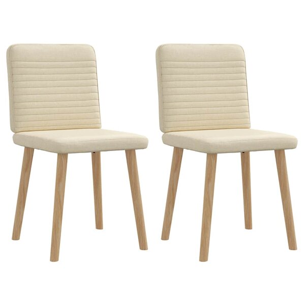 vidaXL Chaises à manger lot de 2 crème tissu