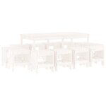 vidaXL Ensemble à manger de jardin 13 Pièces blanc bois de pin massif