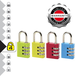 7630EURDCOL Cadenas à Combinaison Programmable en Aluminium  Couleur Aléatoire  3 x 6 5 x 1 3 cm