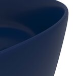 vidaXL Lavabo rond de luxe Bleu foncé mat 40x15 cm Céramique