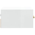 vidaXL Tables de chevet murales 2 Pièces blanc brillant 35x35x20 cm