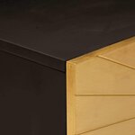 vidaXL Table basse Noir et or 100 x 54 x 40 cm bois de manguier massif