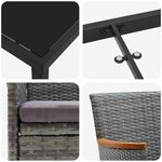 vidaXL Ensemble de salle à manger pour jardin 5 Pièces Gris Poly rotin