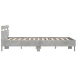vidaXL Cadre de lit avec LED sans matelas gris béton 140x190 cm