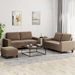 vidaXL Ensemble de canapés 3 Pièces marron tissu