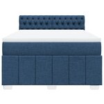 vidaXL Sommier à lattes de lit avec matelas Bleu 160x200 cm Tissu
