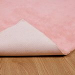 vidaXL Tapis en Fourrure Synthétique de Lapin Olite Rose 140 x 200 cm