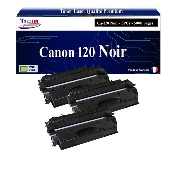 T3AZUR -3x Toners compatibles avec Canon 120 (2617B001) pour Canon IMAGECLASS D1120  D1150  D1170  D1180  D1320  D1350  D1370