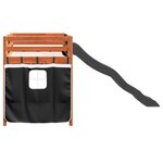 vidaXL Lit mezzanine enfants et rideaux blanc/noir 90x200cm pin massif
