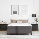 vidaXL Cadre de lit avec matelas Gris 160 x 200 cm Faux cuir