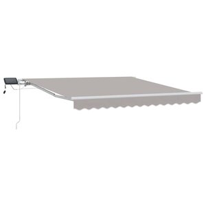 vidaXL Auvent Rétractable Gris clair 300 x 250 cm Tissu et acier