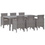 vidaXL Ensemble de salle à manger pour jardin 7 Pièces Gris clair
