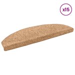 vidaXL Tapis d'escalier auto-adhésifs 15 pc 80 x 24 5 x 3 5 cm Beige