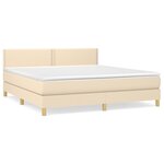 vidaXL Sommier à lattes de lit avec matelas Crème 160x200 cm Tissu