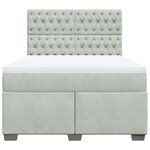 vidaXL Sommier à lattes de lit et matelas Gris clair 160x200cm Velours