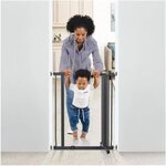 Barrière de sécurité montée par pression - 61-68 x 75 cm - Double verrouillage - Anthracite