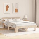 vidaXL Cadre de lit avec tête de lit Naturel 140 x 200 cm Pin massif