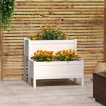 vidaXL Jardinière blanc 84 5x84x75 cm bois massif de pin