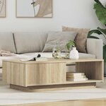 vidaXL Table basse Chêne Sonoma 95 x 55 x 31 cm Bois d'ingénierie