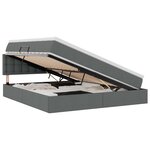 vidaXL Lit de rangement LED avec matelas Gris foncé 160 x 200 cm Tissu