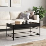 vidaXL Table basse avec LED infini noir 90x50x41 cm