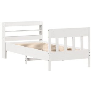 vidaXL Cadre de lit sans matelas blanc 75x190 cm bois de pin massif