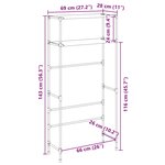 vidaXL Support de rangement 2 niveaux sur la machine à laver Gris Fer