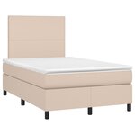 vidaXL Sommier à lattes de lit avec matelas LED cappuccino 120x190 cm