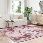 vidaXL Tapis Shaggy à poils longs NAVARRA rose poudré 200x200 cm