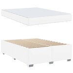 vidaXL Cadre de lit avec matelas Blanc 160 x 200 cm tissu