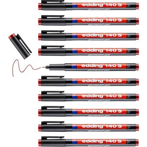 Feutre Permanent 140S Rouge Pointe Super Fine 0 3 mm x 10 EDDING