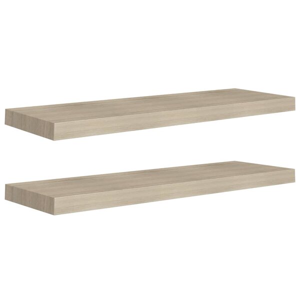 vidaXL Étagères murales flottantes 2 Pièces Chêne 80x23 5x3 8 cm MDF