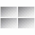 vidaXL Nez de marche Rectangulaire 4 Pièces Argenté 80 x 50 cm Aluminium