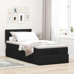 vidaXL Lit ottoman avec matelas noir 100x200 cm tissu