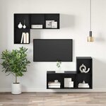 vidaXL Ensemble meuble TV Chêne noir 37 x 37 x 72 cm Bois d'ingénierie