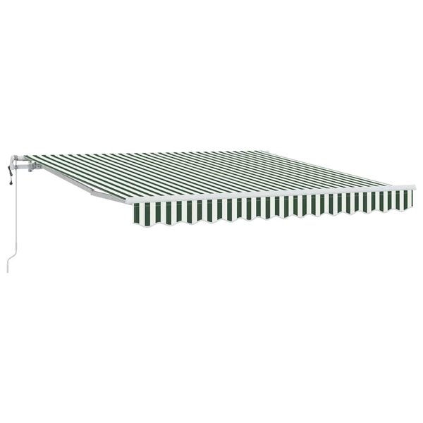vidaXL Auvent rétractable électrique Vert et blanc 350 x 250 cm