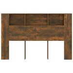 vidaXL Armoire de tête de lit chêne fumé 160x18 5x104 5 cm