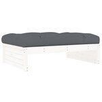vidaXL Repose-pied de jardin 120x80 cm blanc bois de pin massif