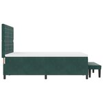 vidaXL Lit à Sommier avec Matelas & Banc Vert Foncé 140x190 cm Velours