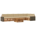 vidaXL Ensemble de canapés d'extérieur 7 Pièces Naturel et Beige