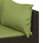 vidaXL Canapés d'angle de jardin et coussins2Pièces marron résine tressée