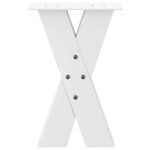 vidaXL Pieds de table basse en forme de X  2 pièces  blanc  38 x (42-43) cm  acier